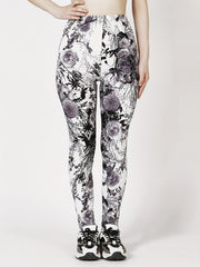 Floral Print Skinny Leggings Casual Stretchy Leggings