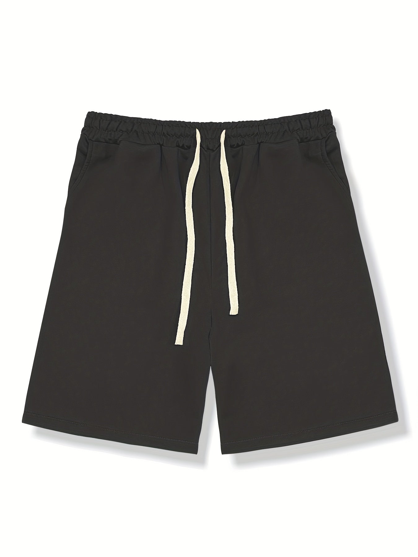 Solid Casual Stretch Graphic Drawstring Men's Shorts