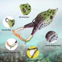 5pcs Bionic Frog High Carbon Steel Double Hook Soft Lure Fishing Tackle