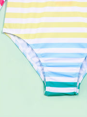 Toddler Girls Rainbow Stripe One Piece Swimsuit