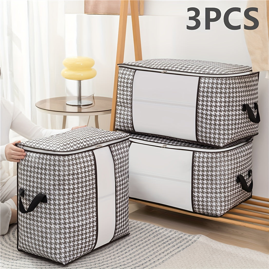 3pcs Fabric Clothes Storage Bags Dustproof Shoes Storage Bags