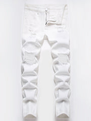 Boys Skinny Fit Jeans Washed Ripped Denim Pants Kids Clothes
