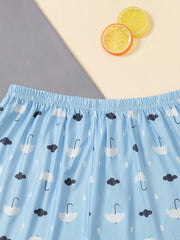 Women's Letter Print Pajama Set Crew Neck Top & Shorts