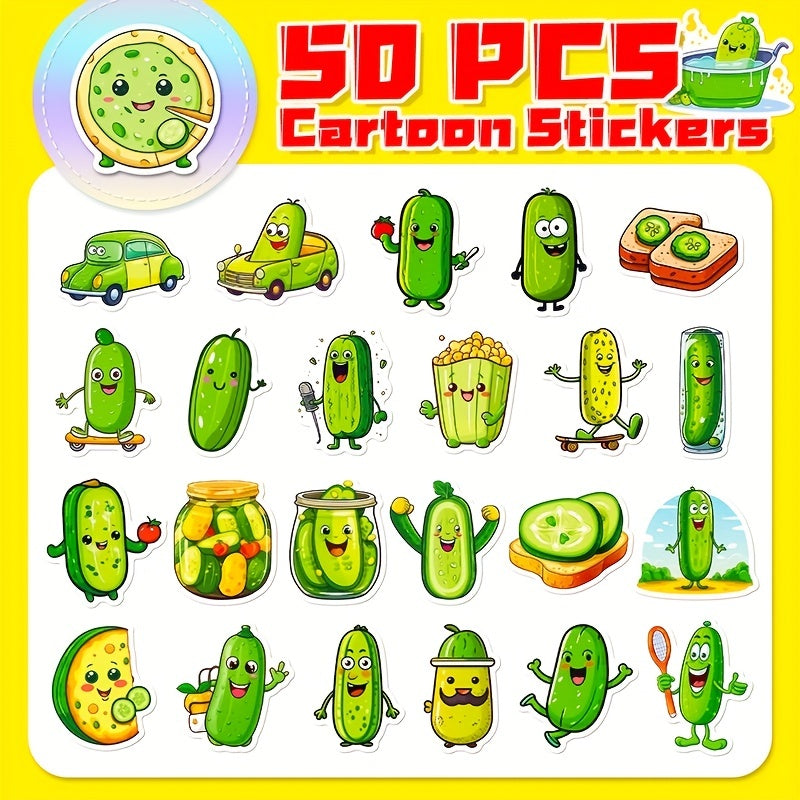 50pc Pickled Cucumber Stickers Hot Graffiti Decals