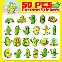 50pc Pickled Cucumber Stickers Hot Graffiti Decals