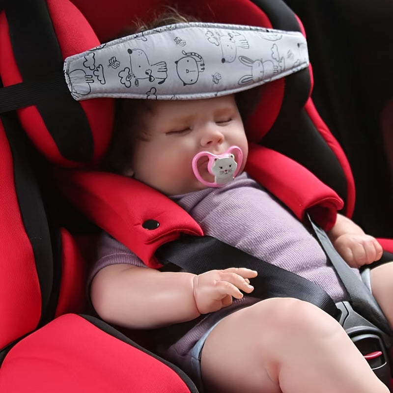 3pcs Infant Car Seat Head Support Cartoon Animal Pattern Headband