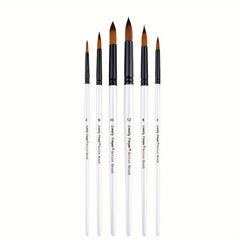 6pcs Artist Brush Set Nylon Hair Acrylic Gouache Watercolor Painting