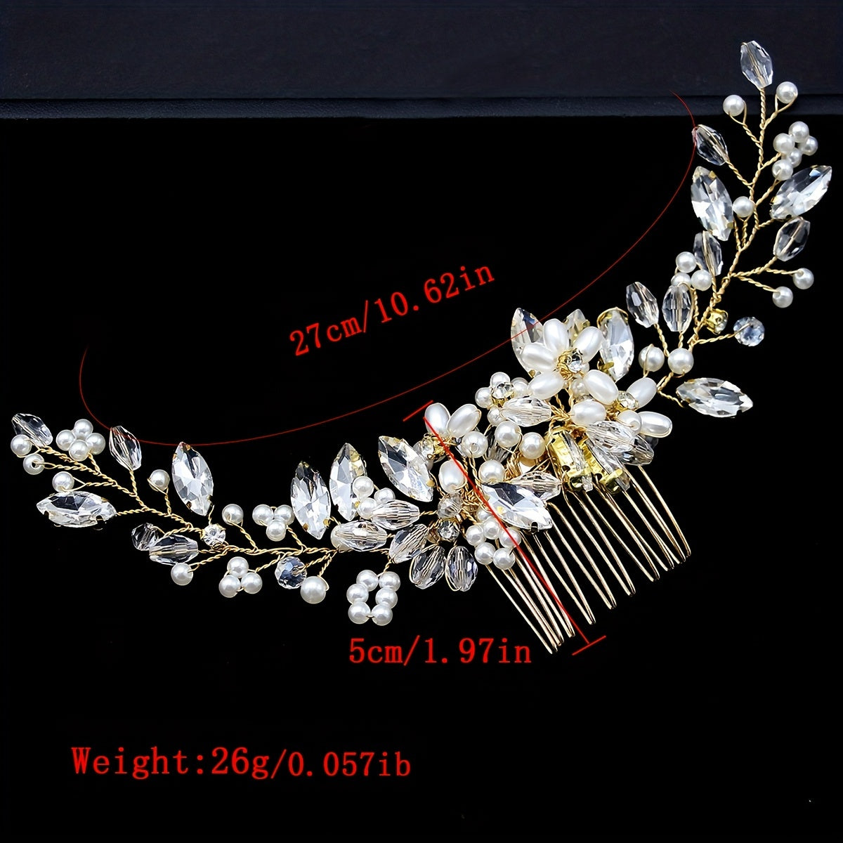 Pearl Flower Hair Comb Back Head Insert Comb Crystal Hair Comb