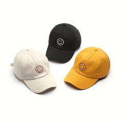 Smiling Face Embroidery Baseball Cap Unisex Dad Hat