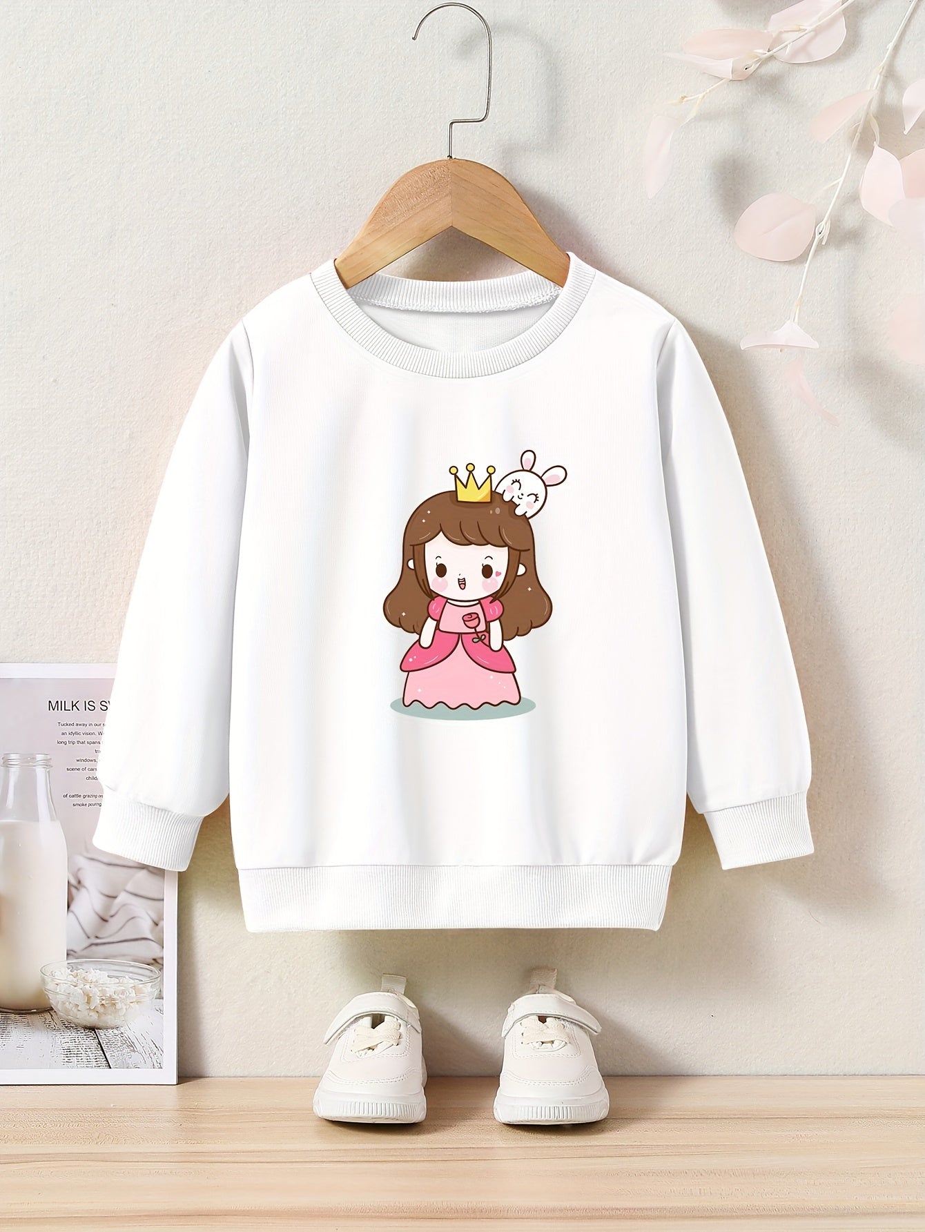 OERYUI Adorable Princess Graphic Pullover Top for Kids
