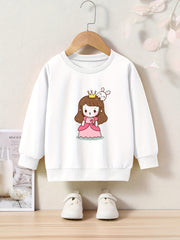 OERYUI Adorable Princess Graphic Pullover Top for Kids