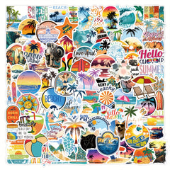 120pcs Hawaii Beach Surfing Stickers Vinyl Waterproof Pack