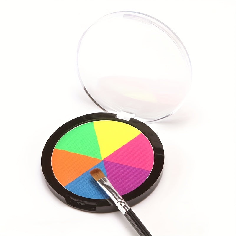 6 Colors Fluorescent Face Body Paint Round Box Water Soluble Body Paint