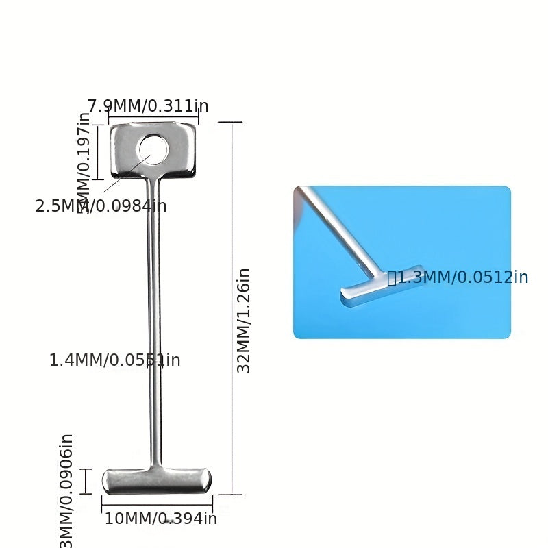 300pcs Tile Leveling Steel Needle 304 Reinforced Floor T-shaped Nail