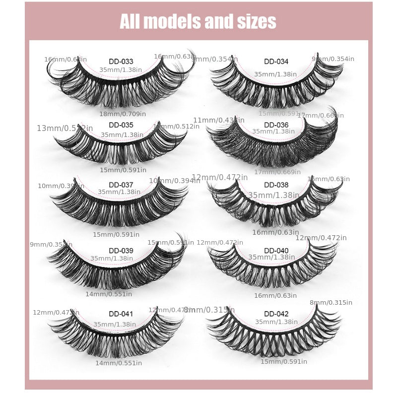 Curling Thick Volume Lashes Natural Look False Eyelashes 10 Pairs