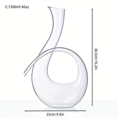 Crystal Red Wine Decanter 46 Oz Lead Glass Carafe for Home Bar