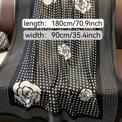 Silk Polka Dot Scarf Shawl Windproof Travel Headscarf