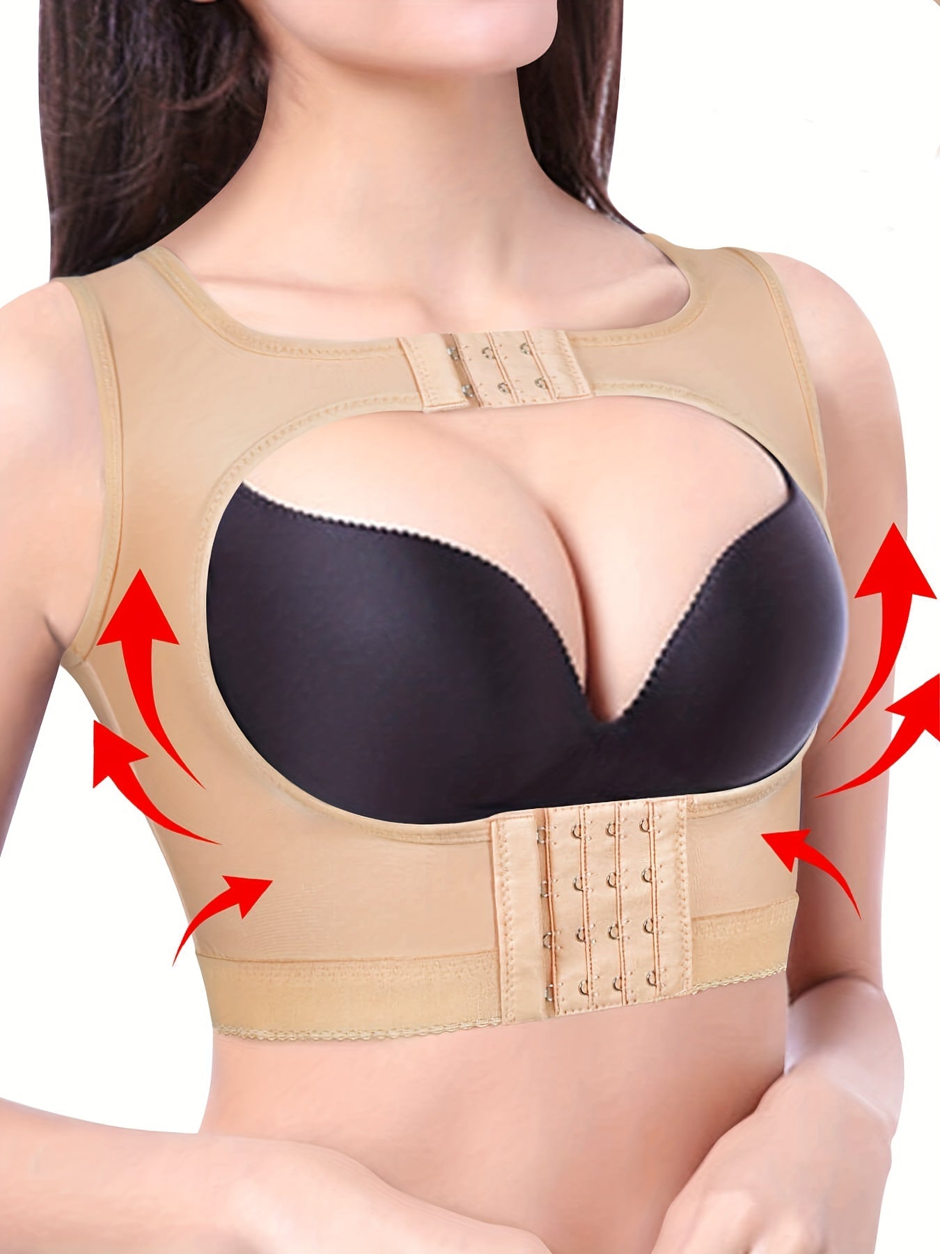 SCARBORO Front Closure Chest Shapewear Bra Adjustable Support Vest