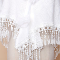 Pom Pom Shawl Lace Tassel Cape Warm Wraps Wedding Bridal Dress