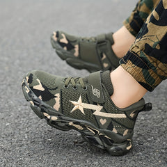 Boys Camo Woven Shoes Breathable Non-slip Sneakers
