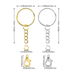 60PCS Key Rings Keychain with Lobster Clasps for DIY Crafts Jewelry Making