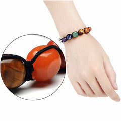 7 Chakra Stone Yoga Bracelet Reiki Healing Crystal Gemstone Rope
