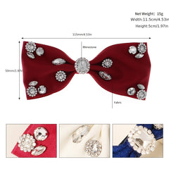 Fabric Rhinestone Bow Hair Clip Solid Hair Clip Hair Accessories