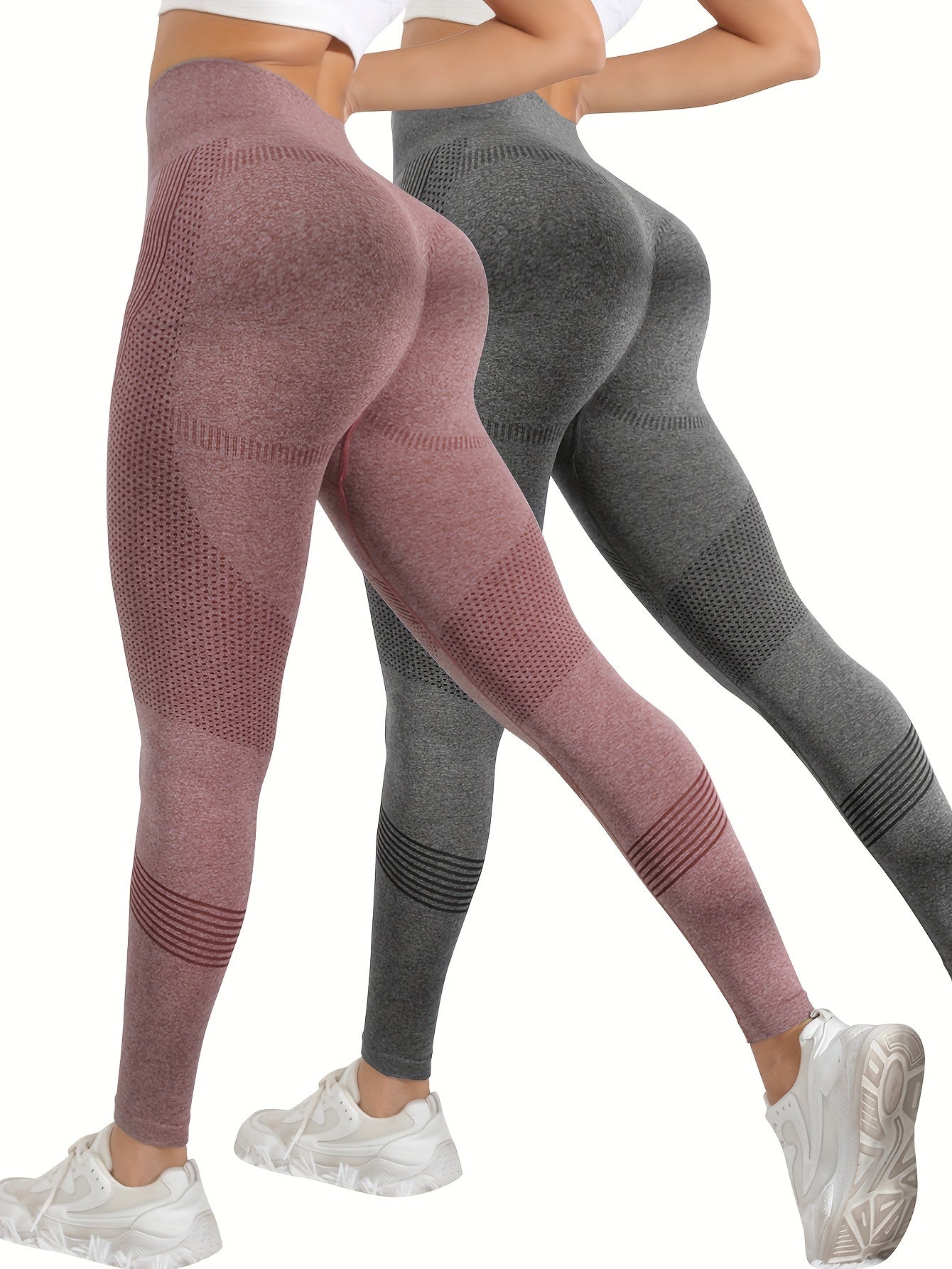 2pcs Quick Drying Slim Butt Lifting Yoga Pants Fitness Running Leggings
