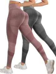2pcs Quick Drying Slim Butt Lifting Yoga Pants Fitness Running Leggings