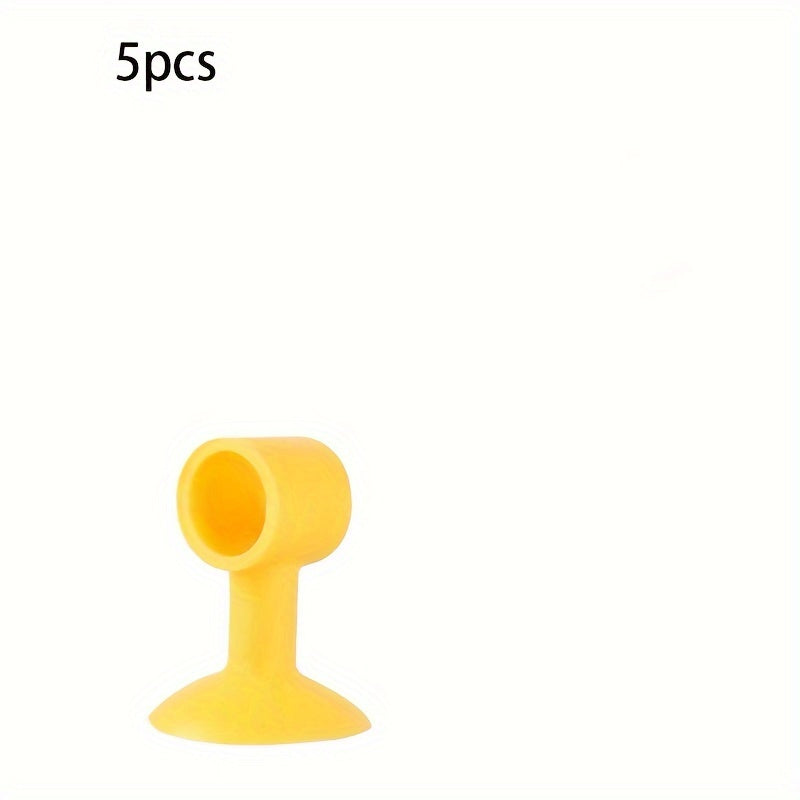 5pcs Silicone Door Stopper Without Punching Bathroom Door Handle Suction Cup