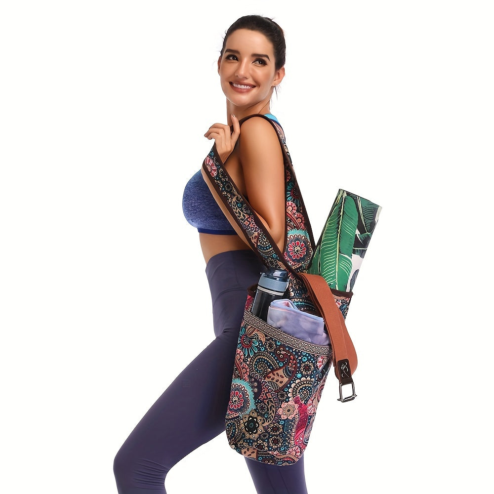 Multicolor Canvas Yoga Shoulder Bag Fitness Accessories Storage Bag