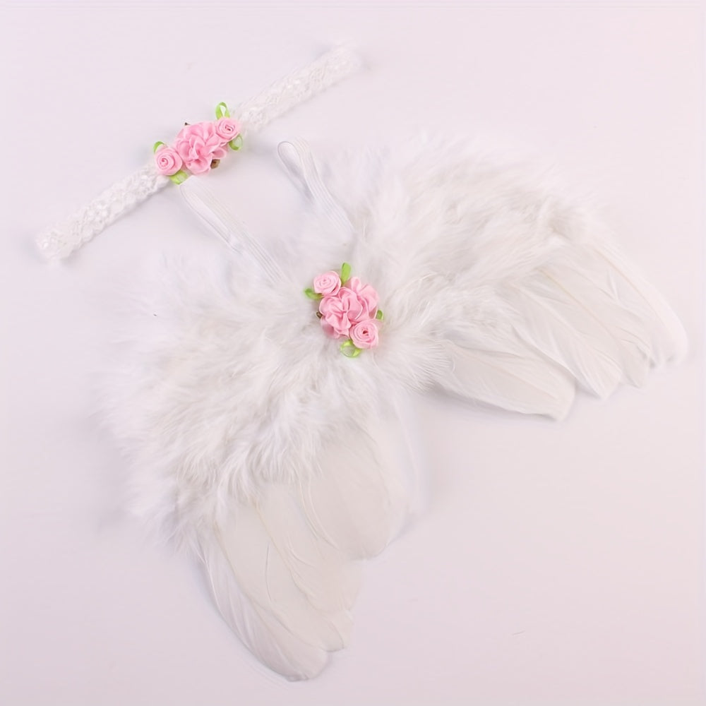Newborn Angel Wings Photography Costume 2pcs Set
