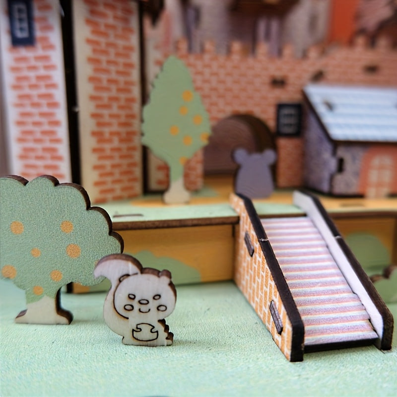 DIY 3D Wooden Puzzle Castle Kit for Kids and Adults