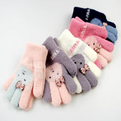 Kids Winter Gloves Cute Rabbit Design Warm Gloves for 3-6 Years
