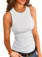 Casual Crew Neck Tank Top Sleeveless Summer