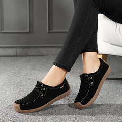Women's Lace up Flat Loafers Soft Slip On Shoes