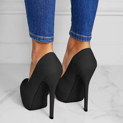 Women's High Heel Platform Slip On Pumps