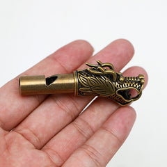 Pure Brass Whistle Keychain Outdoor Survival Tool