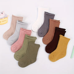 5 Pairs Baby Girls Breathable Comfy Socks for Spring Autumn Winter