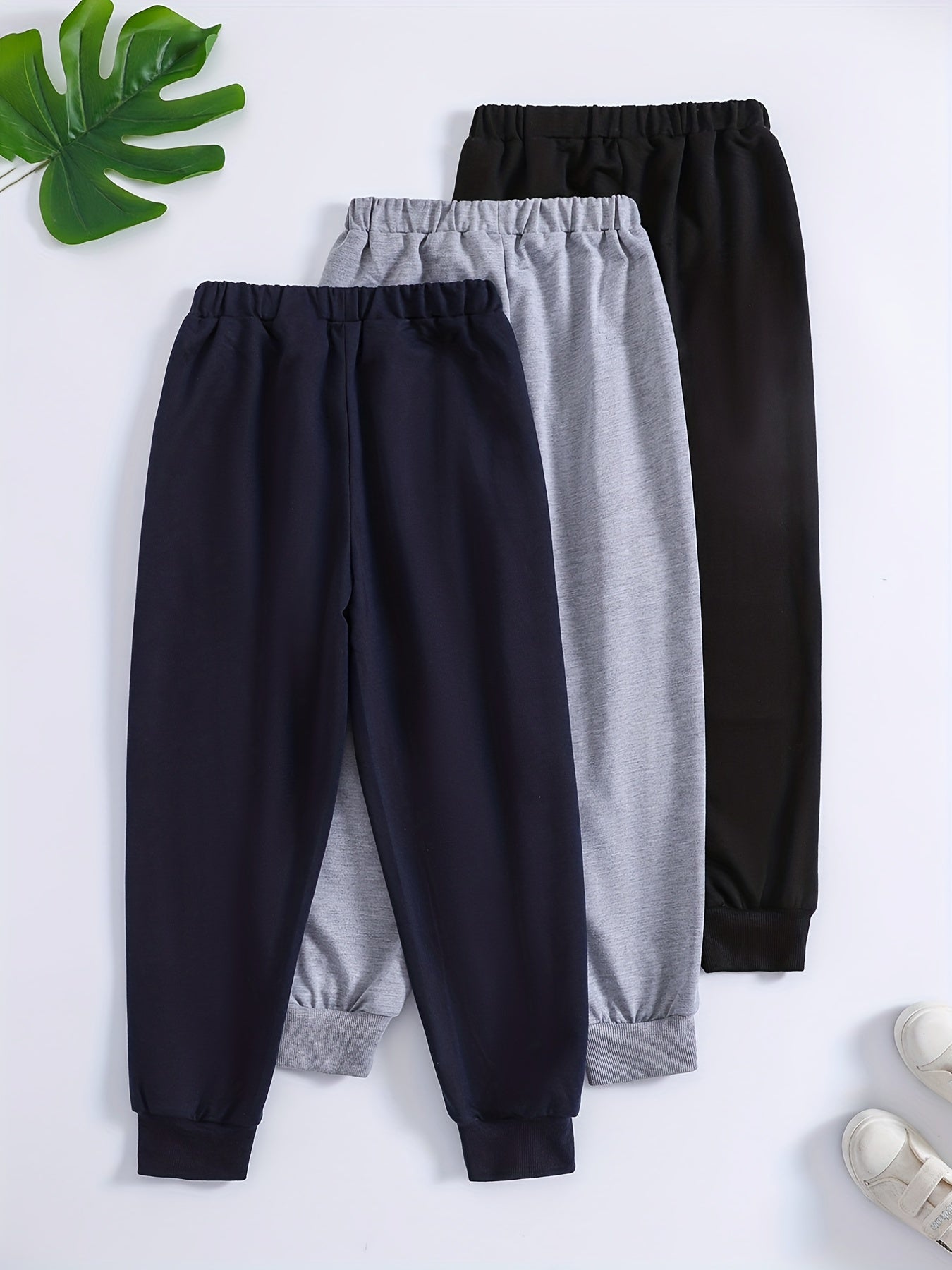 3pcs Boys Casual Active Sweatpants Jogger Sports Pants Kids Clothes
