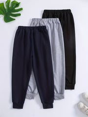 3pcs Boys Casual Active Sweatpants Jogger Sports Pants Kids Clothes