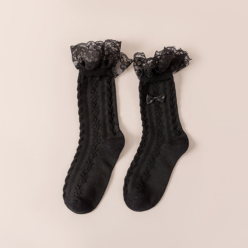 3D Textured Ruffle Socks Sweet & Mid Tube Women's Stockings