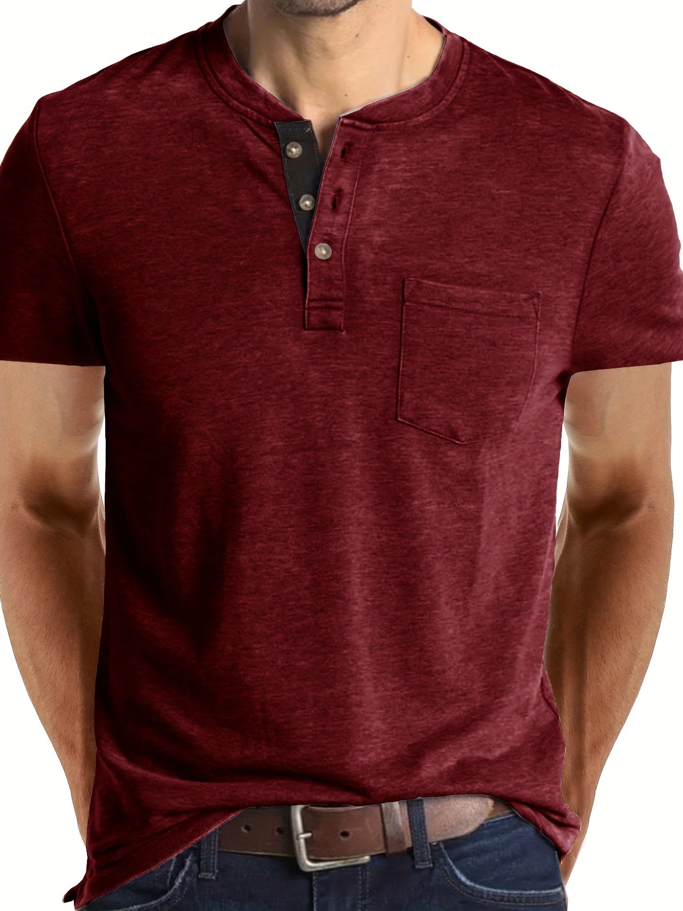 Men's V Neck Short Sleeve T Shirt for Summer
