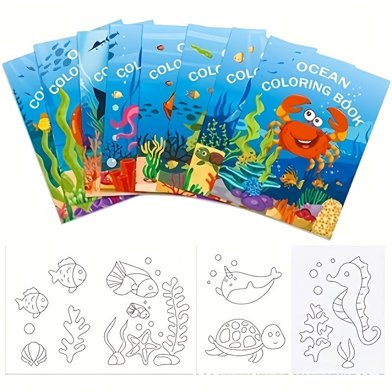 Ocean Life DIY Coloring Book Sea Creatures Coral Reefs & Fish Educational Toy