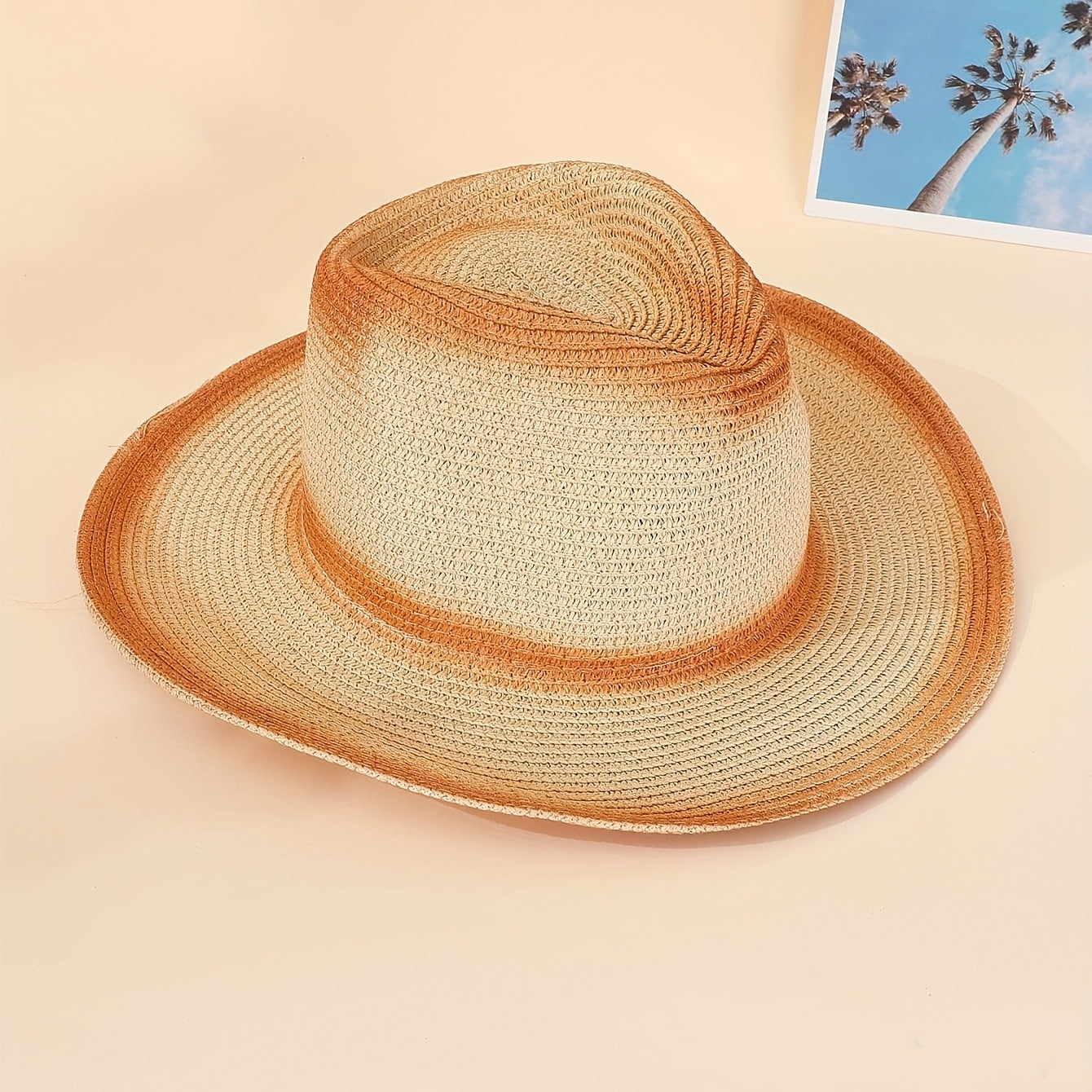 Casual Sunshade Straw Hat for Summer Beach Travel Unisex