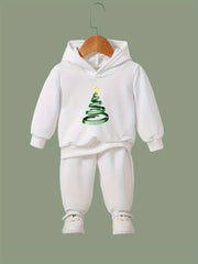 Girls 2pc Christmas Tree Hoodie & Sweatpants Set