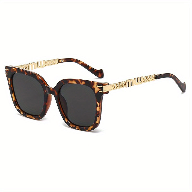 Square Sunglasses Anti Glare Glasses Mod Metal Chain UV400