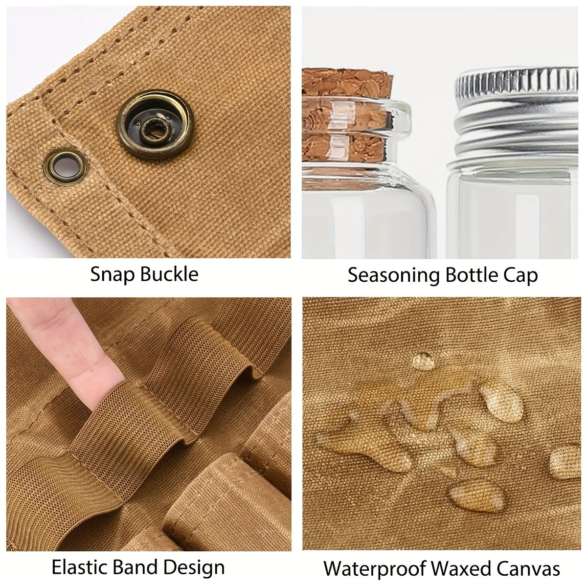 Portable Spice Bag with 9 Spice Cans for Outdoor Camping