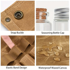 Portable Spice Bag with 9 Spice Cans for Outdoor Camping