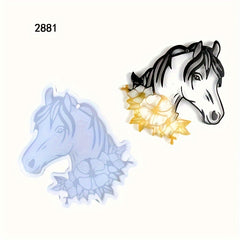 Epoxy Resin Horse Flower Keychain Pendant Silicone Mold Jewelry Making